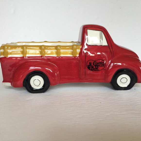 Cracker Barrel Ceramic Red Pick Up Truck Sugar Packets Holder Table Decoration - Picture 3 of 10
